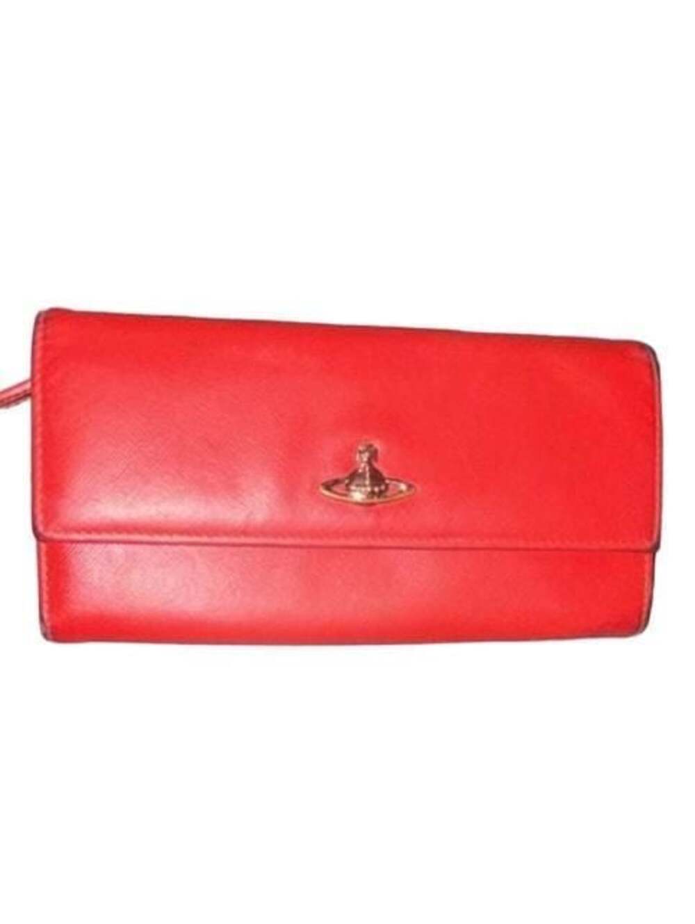 Vivienne Westwood Red Saffiano Leather Continental Long Clutch Wallet